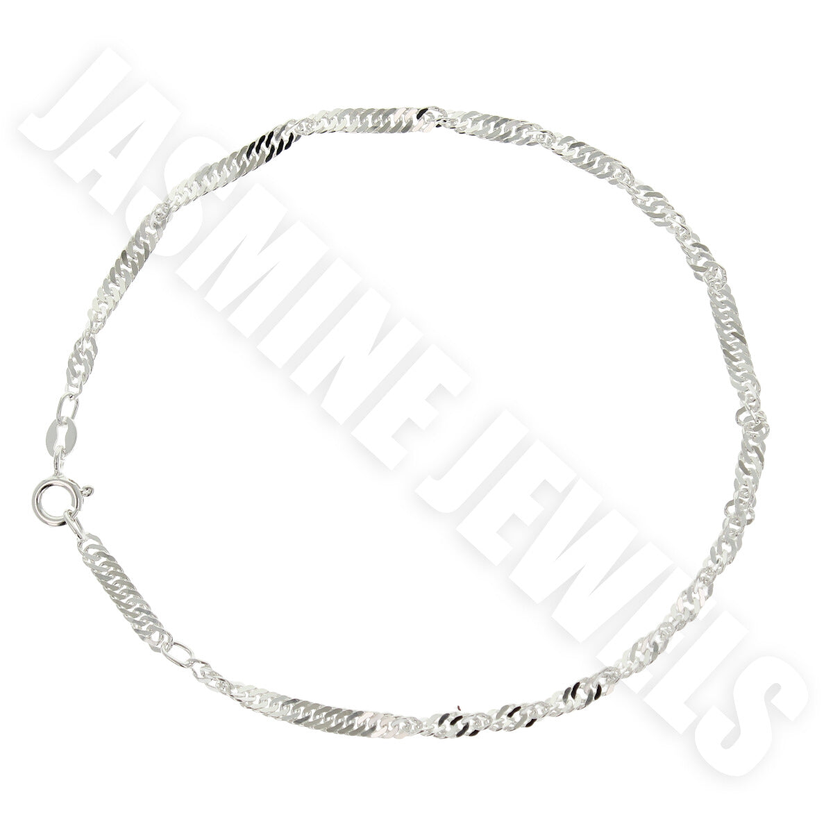 Hopeinen singapore nilkkaketju 3,3mm