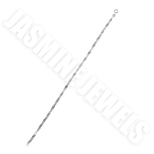 Hopeinen singapore nilkkaketju 3,3mm